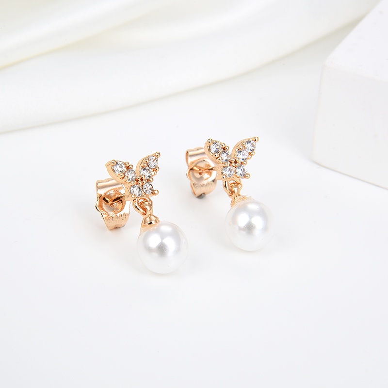 anting titanium wanita emas muda mutiara anti karat dewasa tusuk korea asli panjang dan luntur korea style selamanya dewasa 72e