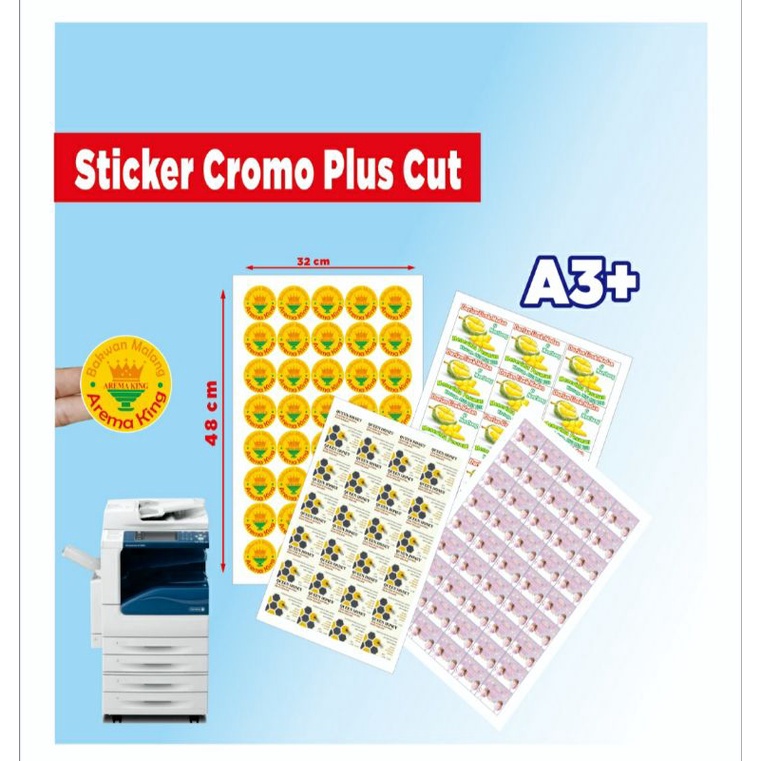 

Sticker Cromo. Printing A3+. Lebel kemasan
