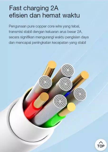 PROMO (1toples isi 20pcs) Kabel data usb MICRO Robot RBM RBM100 RBM100S Data Cable Micro USB 2A Fast Charging original