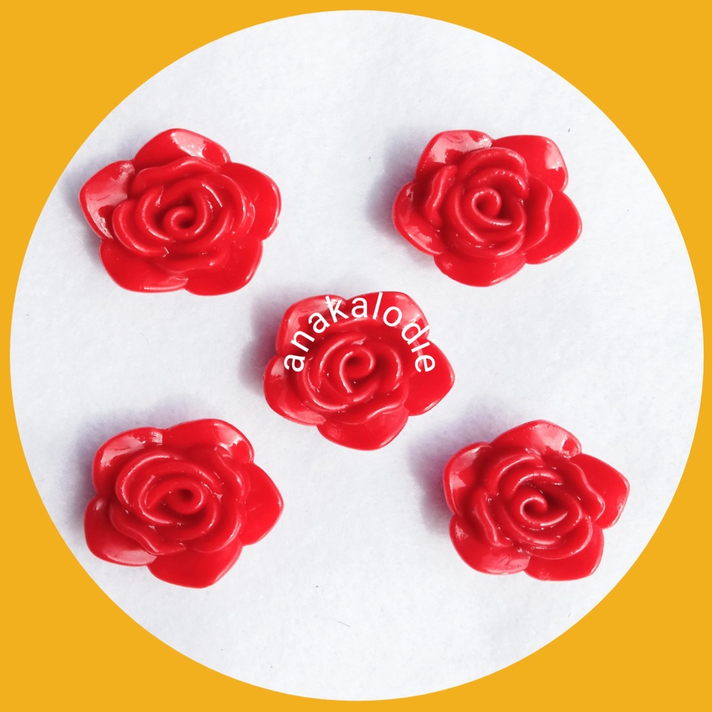 SOUVENIR PIN BROS / PIN BROSS MAWAR 2 CM / PIN BROS HIJAB MINI KEMASAN PLASTIK-Pin merah