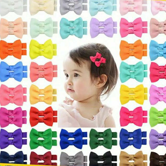 L2 Jepit Rambut Pita Colorfull Rainbow | Jepit Anak Bayi Warna Warni | Hiasan Pita Kepala Kain