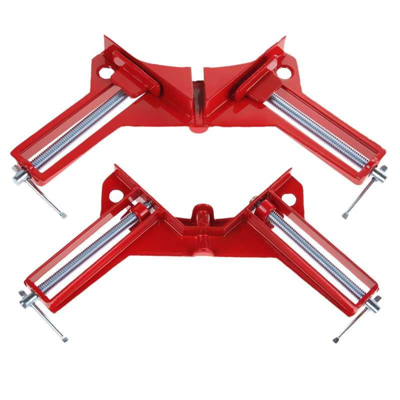 Clamp Penjepit Sudut Frame Kayu 90 Derajat 75mm Merah