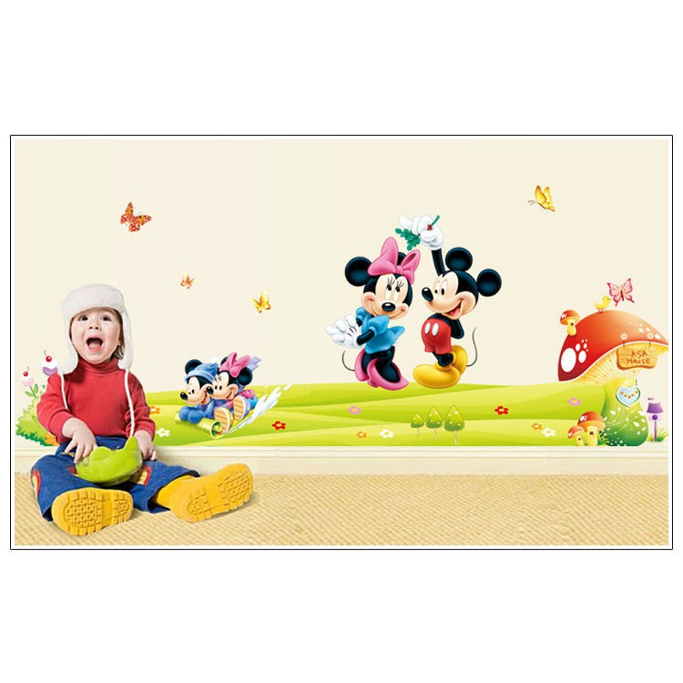 RELIZA WALL STICKER MICKEY BUKIT KARTUN MOUSE ANAK KIDS DF5086 STIKER DINDING