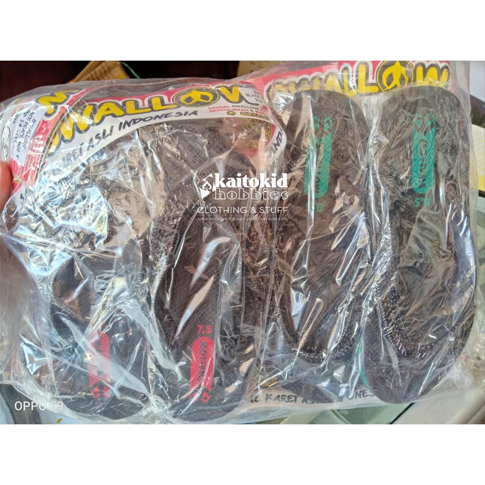 Sandal SWALLOW HITAM 1/2 Lusin Murah Meriah