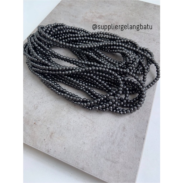 bahan brustin hematite badar besi 4mm blustin magnetic batu kesehatan