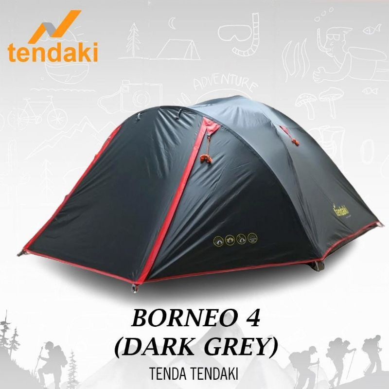 Tenda Camping Kapasitas 4 Orang TENDAKI Borneo 4 - 5 Orang Borneo 4 Oren