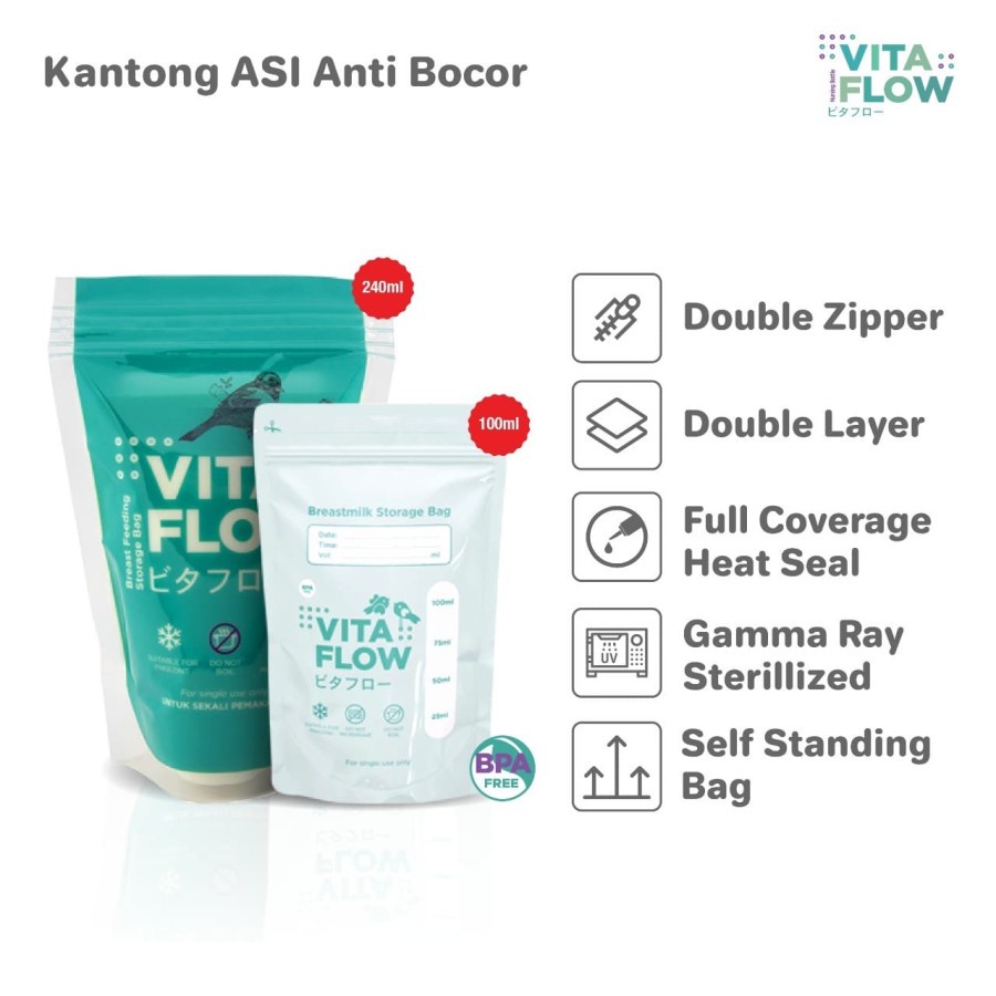 VITAFLOW Kantong ASI 240ml Isi 25 pcs VITA FLOW  Plastik ASI