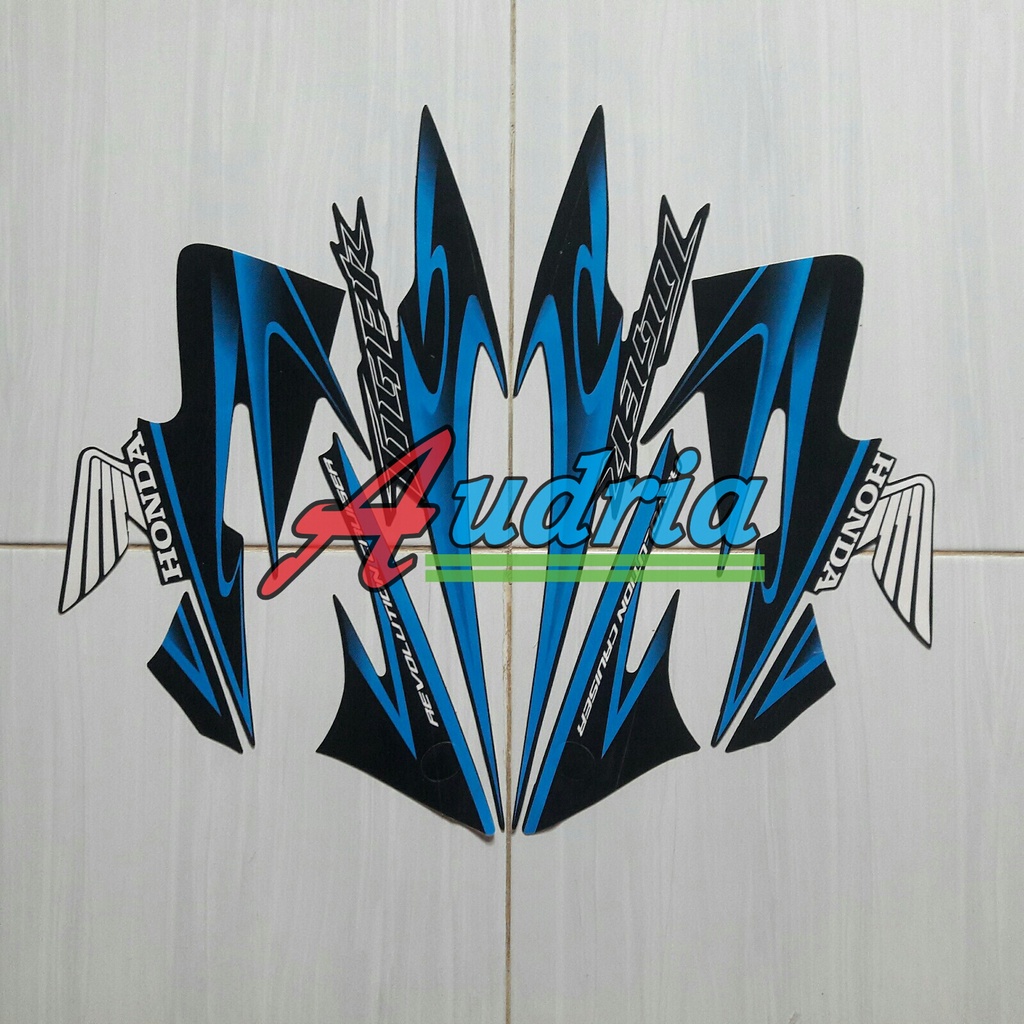 Stiker Striping Motor Honda Tiger Revo 2013 Hitam-Biru
