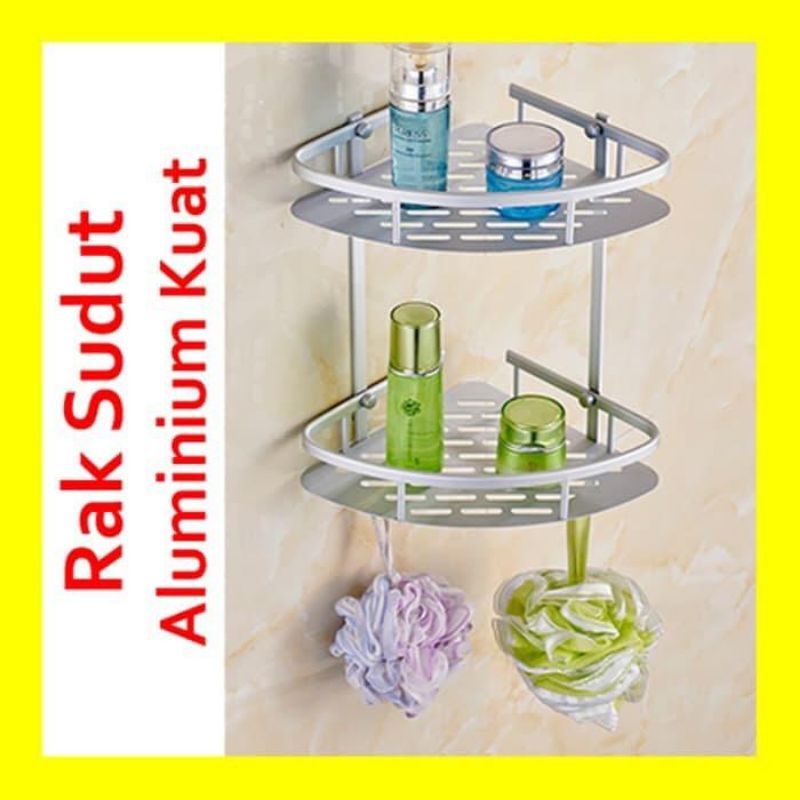 RAK SUDUT SEGITIGA ALUMINIUM / RAK KAMAR MANDI / RAK SUDUT