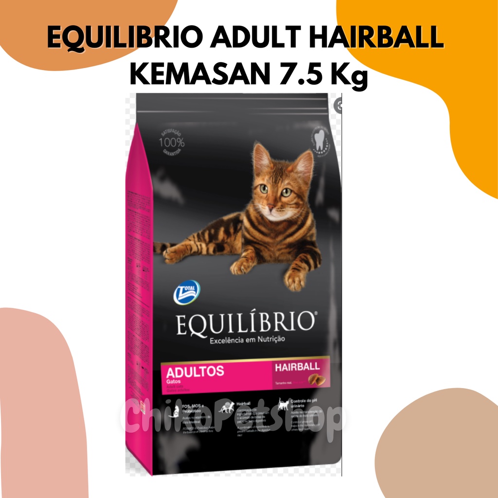 [EKSPEDISI] EQUILIBRIO ADULT CAT HAIRBALL Makanan Kucing 7.5kg