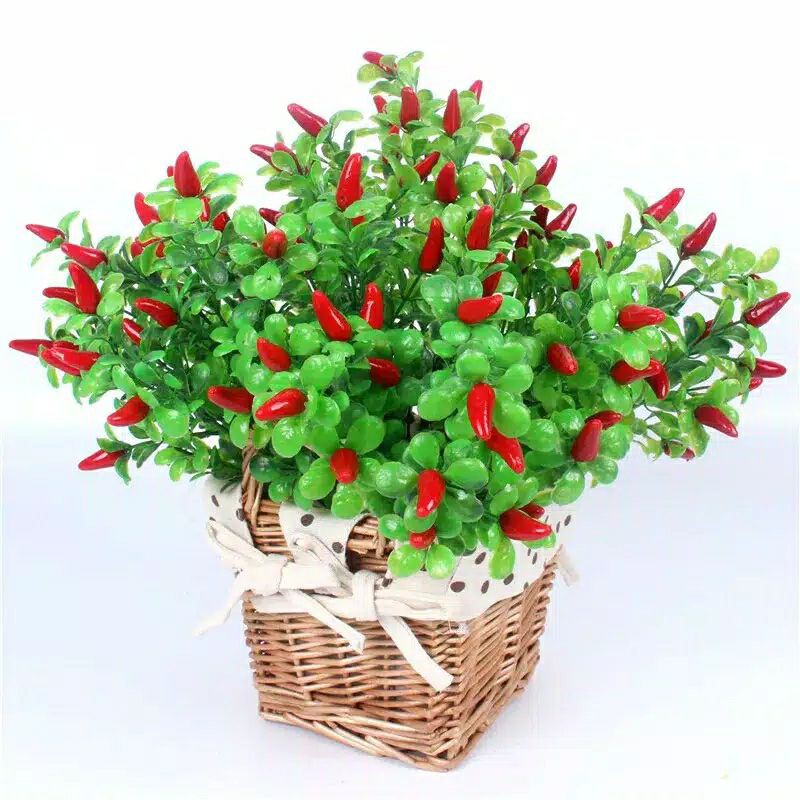 Bunga Cabai Plastik/Bunga Cabai Hias/Bunga Hias/Tanaman Hias/Artifisial/Cabe Plastik
