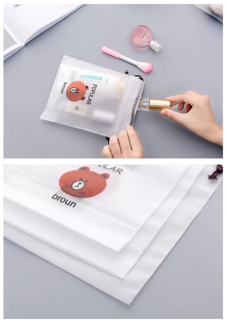 Tas Pouch Serut Broun Anti Air Organizer Bag Serbaguna Waterproff