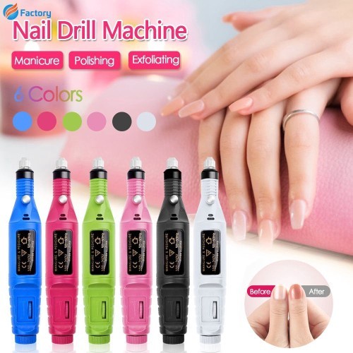 Nail Art Drill Manicure Machine / Alat Perawatan Kuku Kutek Elektrik Bor Mini Mesin Kikir Amplas Kuku Listrik