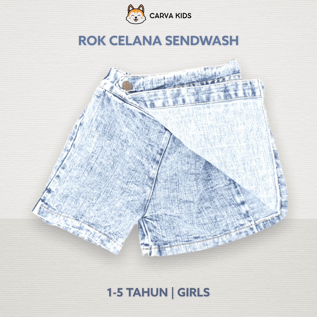 CELANA ROK CARVA JEANS ANAK SENDWASH ICEWASH PEREMPUAN BAYI IMUT LUCU BEST SELLER TERMURAH