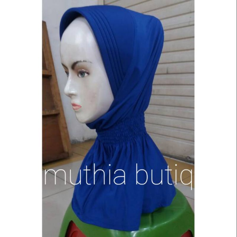 Jilbab Bergo Instan Pet, Full Kerut Dibagian Leher, Bahan Spandek Korea Premium.