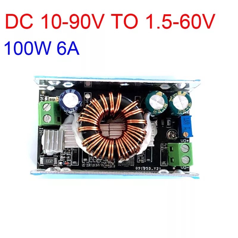 Step Down 100W 6A 10-90V untuk 1.5V-60V Buck Converter regulator Modul