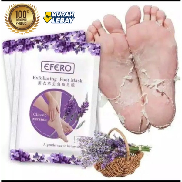 1 pasang Efero foot mask masker kaki foot peeling foot exfloating efero exfloating foot mask &amp; hand Mask