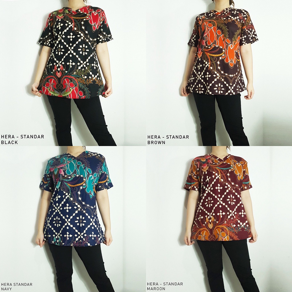 VANZA TOP STANDAR &amp; JUMBO - Atasan Batik Blouse Wanita DELWYN AXTON RICKA TOP / HERA