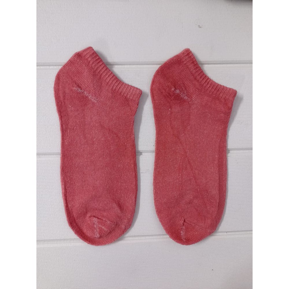 ⭐ JKTMART ⭐  Kaos Kaki Motif Wanita Pria Korea Ankle Cute Semata Short Socks Pendek Fashion r097-POLOS RED