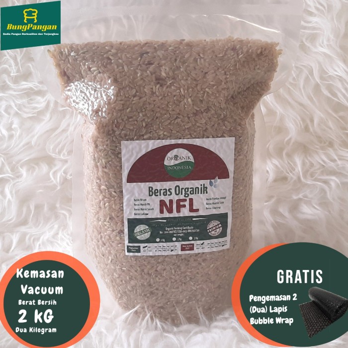 

gr20111r 2Kg Beras Coklat / Brown Rice Organik Premium Nfl Bersertifikat Sv012Ss