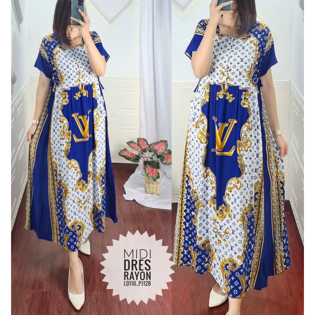 MIDI DRES RAYON DASTER PANJANG MURAH CIBI - KANCING BOBOK//RAYON SUPER FREMIUM