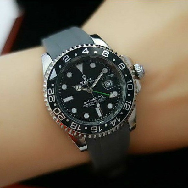 Jam Tangan Pria Rolex GMT Master II Tali Rubber Super Mewah Dan Elegan - Rolex GMT Tali Rubber 001