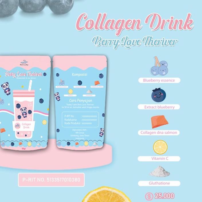 

ゅ Collagen Drink Berry Love by TheRiver 55gr (Minuman Kolagen) く