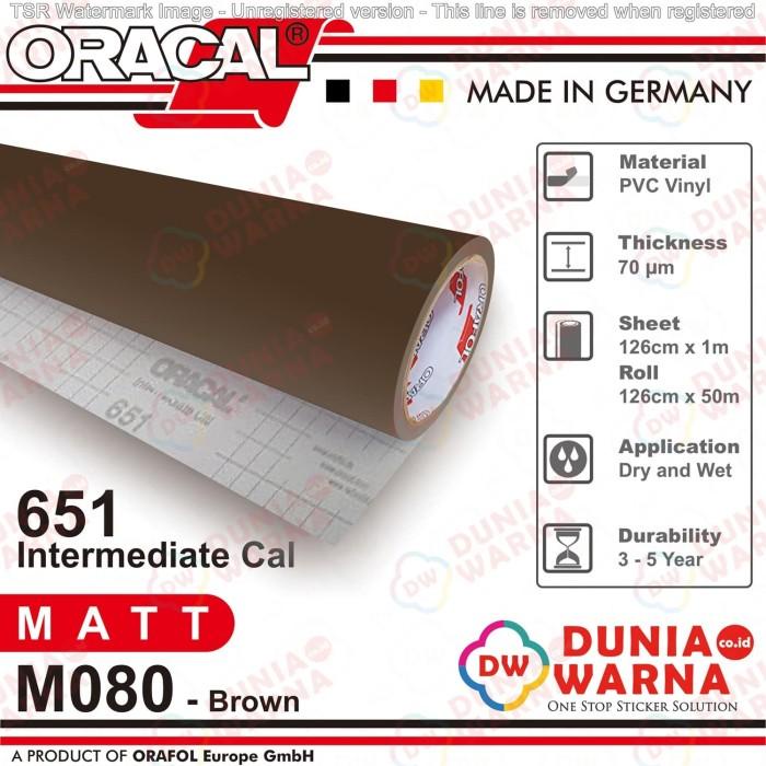 Sticker Oracal 651 080 Brown Gloss/Matte(Doff) Meteran Cutting Stiker