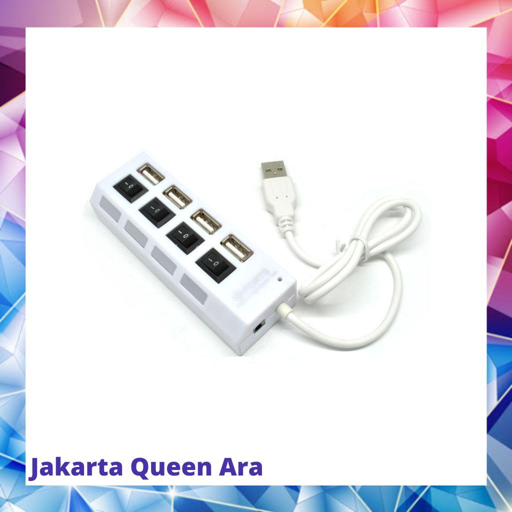 4 Ports USB 2.0 HUB With Independent ON OFF Switch Model UH04