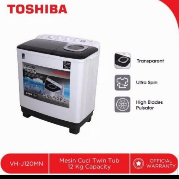 Mesin Cuci Toshiba 2 tabung VHJ120MN 12kg