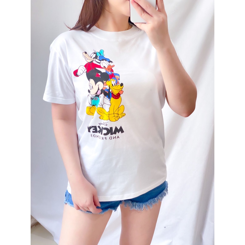 Kaos Wanita Lengan Pendek Bahan Cotton Combed 30s Full Print Atasan Wanita Remaja