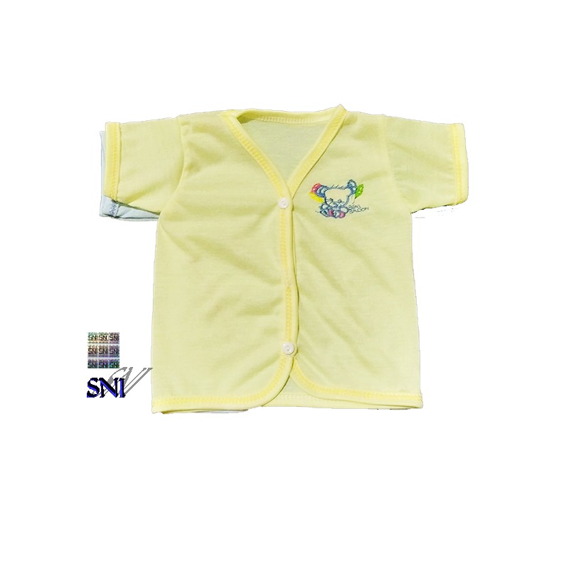 Baju bayi pendek bordir (1 lsn) 4 warna untuk usia ± 0- 6 bulan