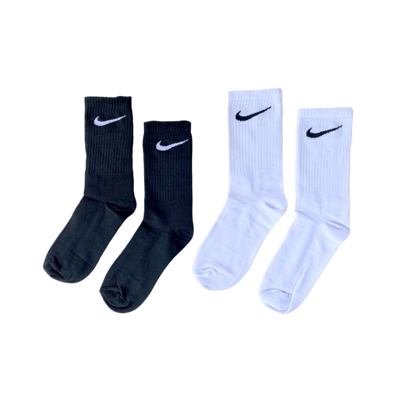 socks nike white logo black.kaus kaki nike putih/hitam oldscholl style men/women unisex nike logo socks