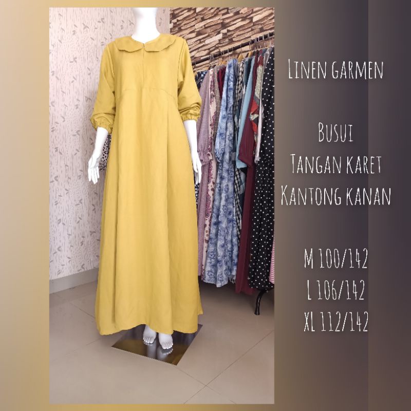 gamis linen polos