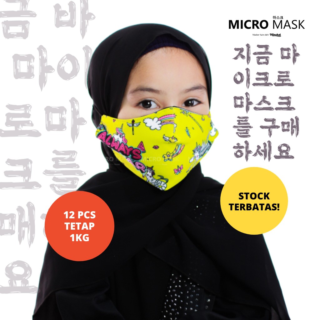 Masker Kain Anak Karakter Micro Mask Kids Hijacket / Masker Earloop / Masker Headloop-6