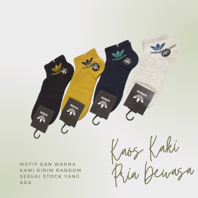 Kaos kaki motif adidas + kaos kaki semata kaki + kaos kaki pria + kaos kaki lari