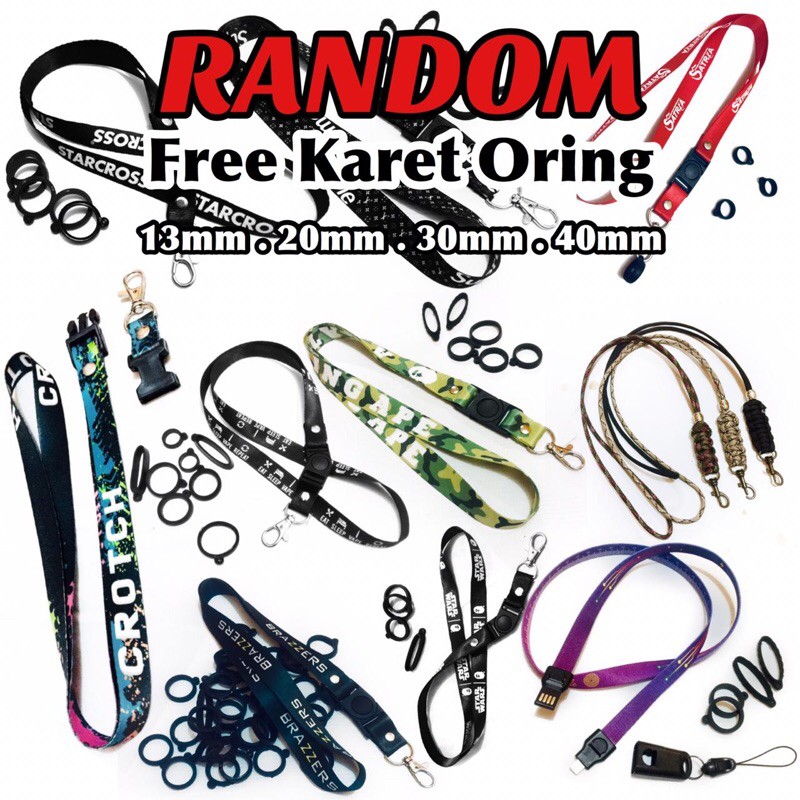 LANYARD MOTIF MURAH RANDOM / TIDAK BISA PILIH MOTIF