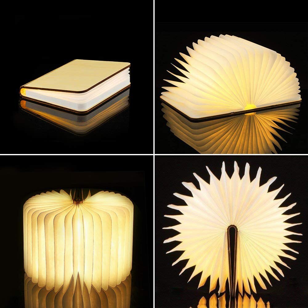LAMPU LED USB MAGNETIC LAMPU BUKU FOLDABLE WOODEN BOK LAMP ICOCO