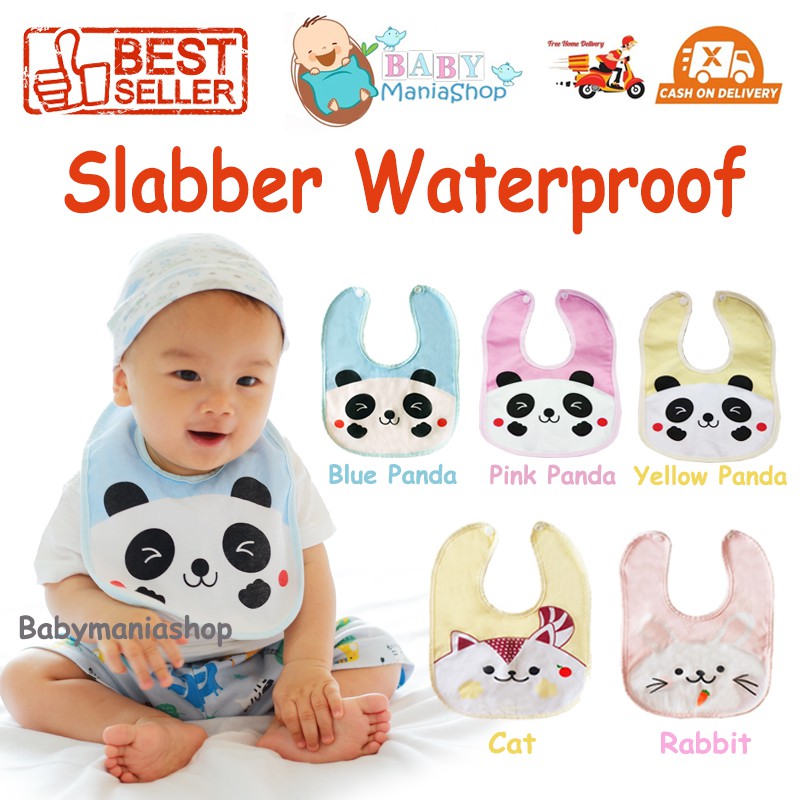 Celemek Bayi WATERPROOF Bib Slabber Tatak iler Apron Alas Makan Slaber Plastik MPASI Babymaniashop