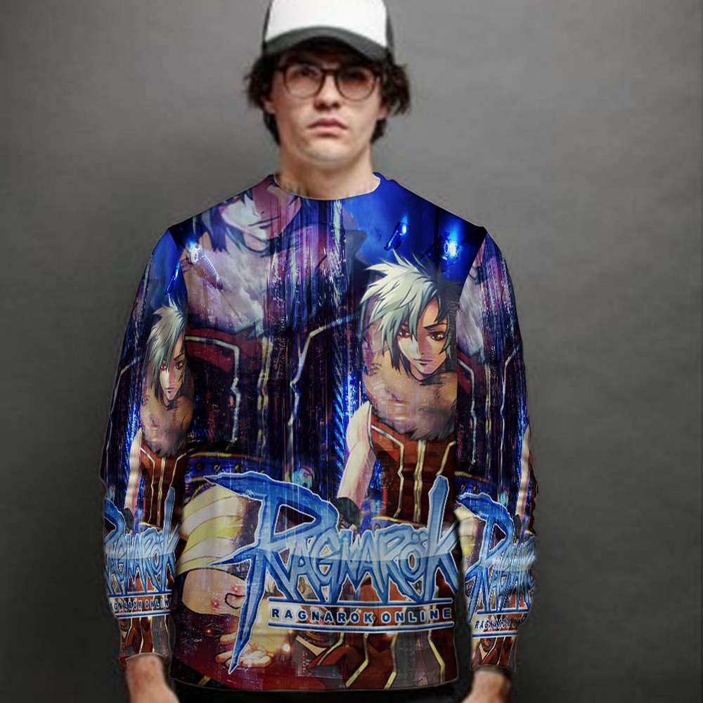 Casual Jaket Sweatshirt Ragnarok SKU-7434107122106 Sweat Shirt Fullprint Bahan Polyester Jersey Styl