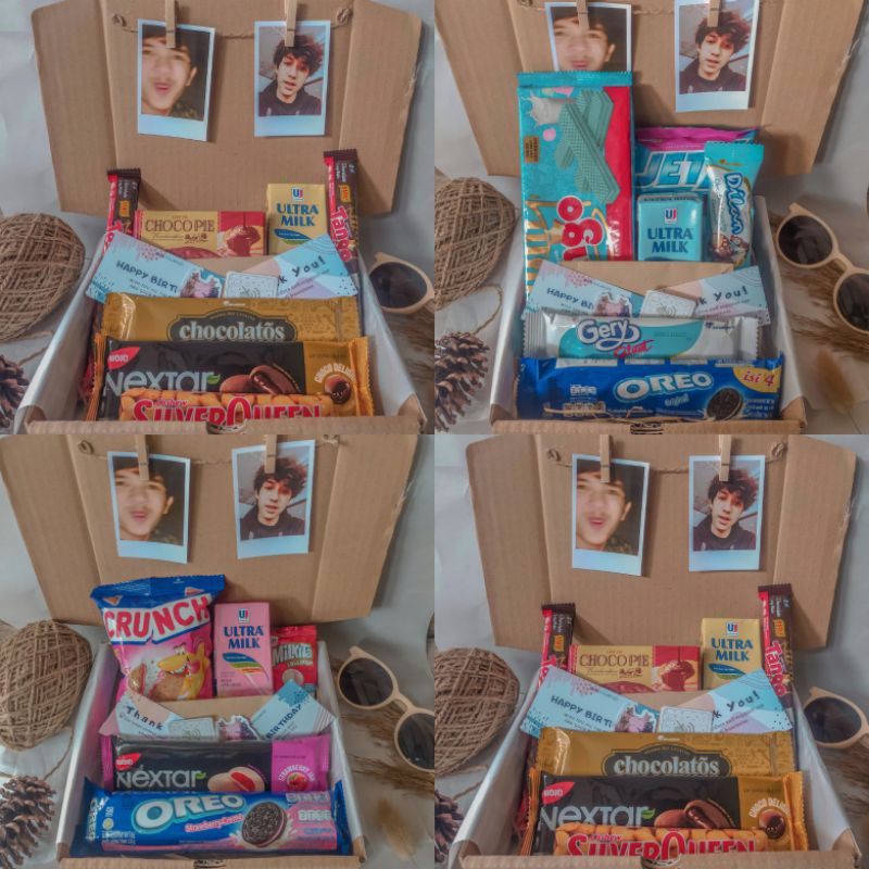 

SNACK BOX, SNACK GIFT BOX, HAMPERS, GIFT BIRTHDAY free polaroid+kartu ucapan