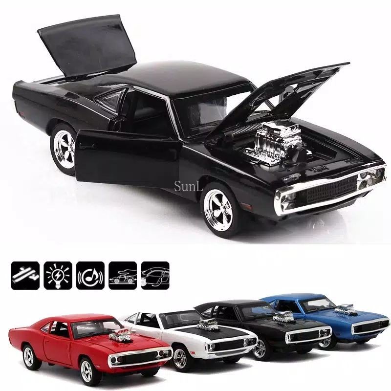 Miniatur MOBIL Mobilan Diecast Dodge Charger M R/T 70 Fast Furious Dom Diecast