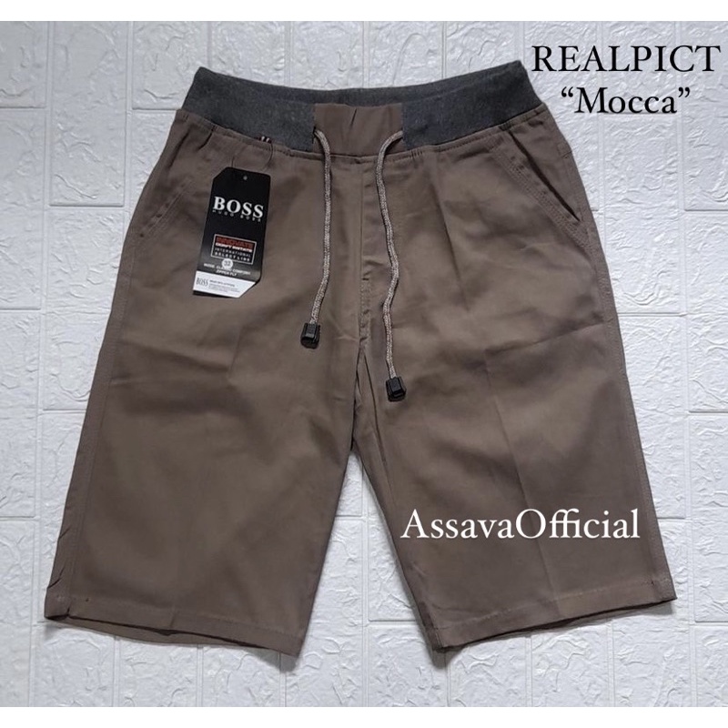 RIP POLOS - CELANA CHINO PENDEK PRIA PINGGANG KARET / RIP BAHAN MELAR PREMIUM - CELANA PENDEK PRIA CASUAL