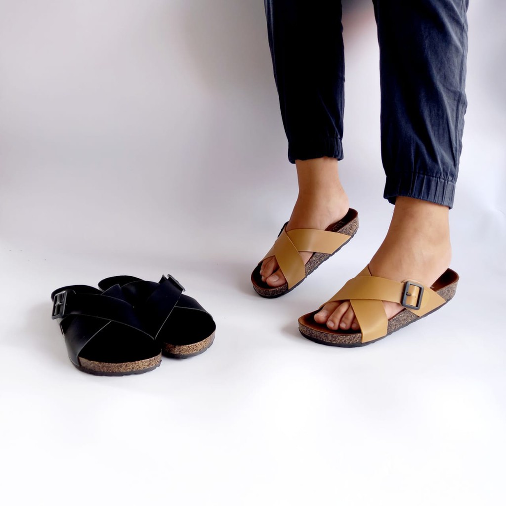 Sandal Birken Wanita Model Tali Silang Gesper Trendi - VIVIAN Series