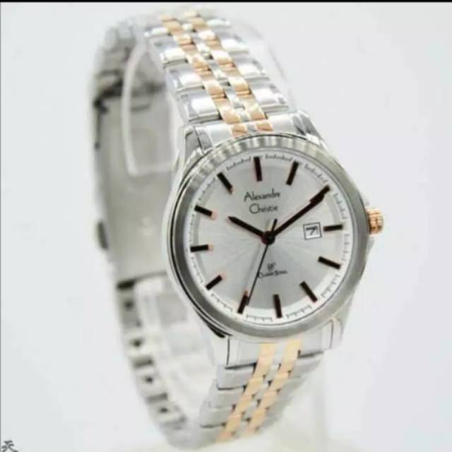 Jam Tangan Alexandre Christie 8402 Wanita Silver Combi Original