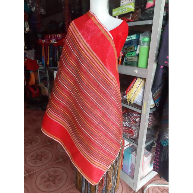 ULOS MANGIRING GLITTER MERAH DIMENSI TENUN TOBA ULOS PAROMPA ULOS PAHOMPU