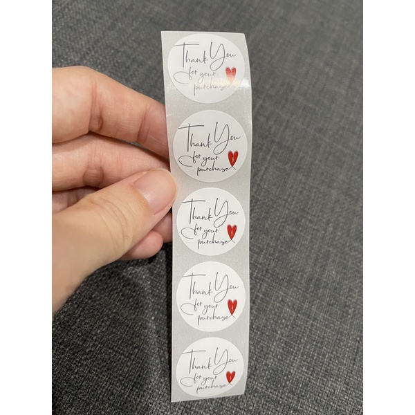 (50pcs) Stiker Thank You Bulat size 2,5cm / Thank You stickers Olshop etc-Handwrite 50pcs