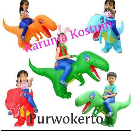 KOSTUM DINOSAURUS DINO COSPLAY ANAK BADUT ULTAH LUCU BAJU ANGIN INFLATBALE