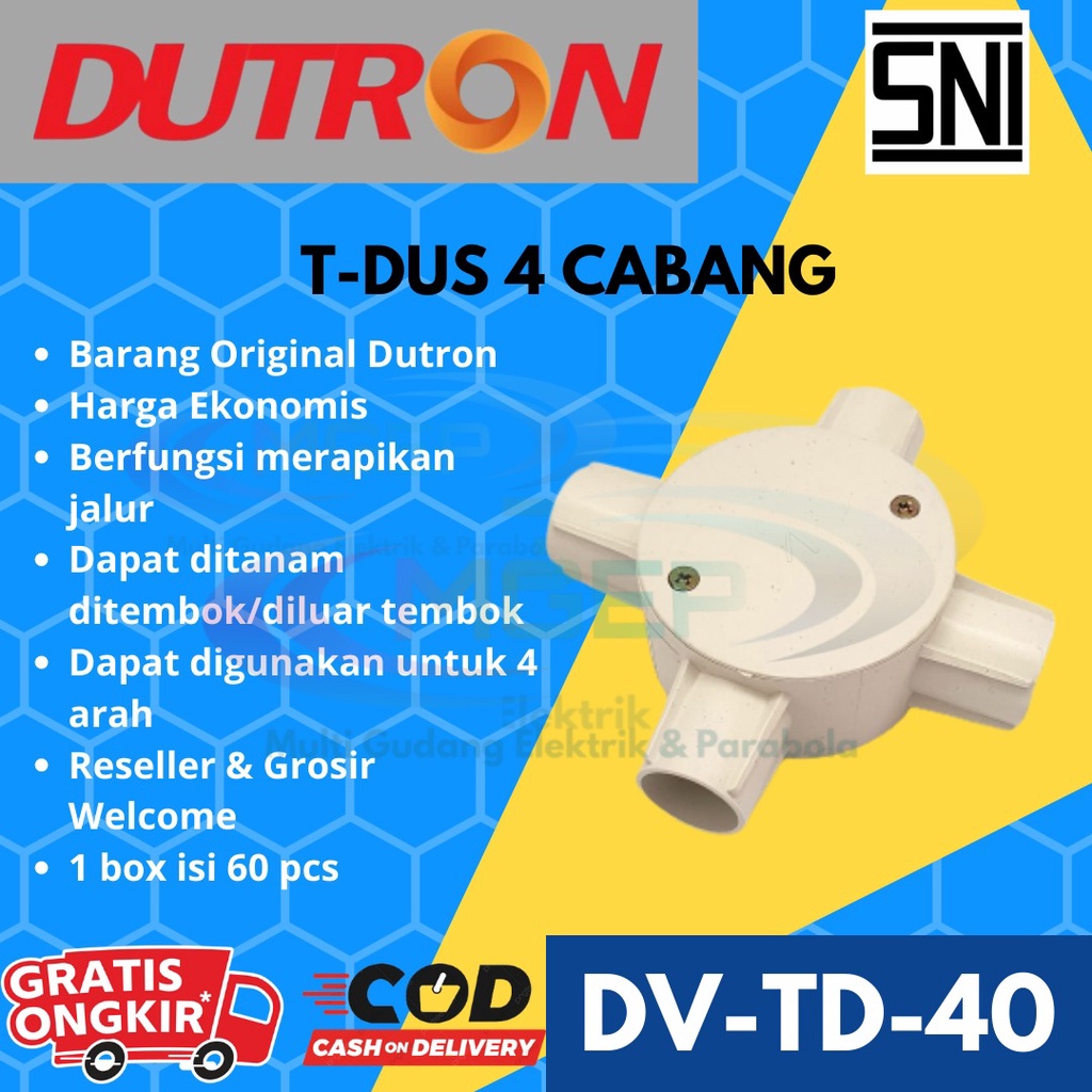 DUTRON T Dus 4 Cabang DV TD 40 T dos SNI 4 lubang