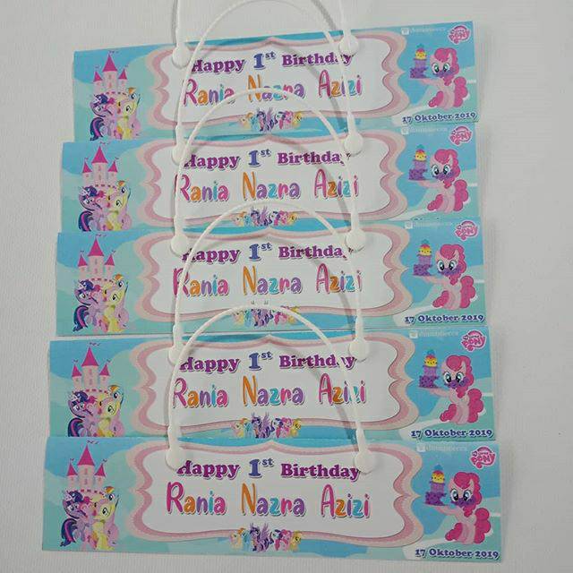 

Label goodie bag / Snack tema Little Pony Custom (Label + plastik + tali)